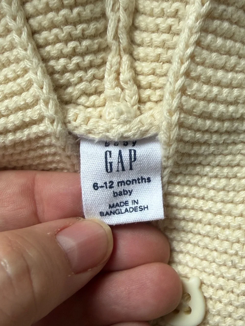 Gap Baby Bear Cardigan in Cream